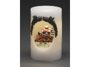 Konstsmide Train / Snowman Wax Candle (5 Hour Timer, Battery Operated, LED)